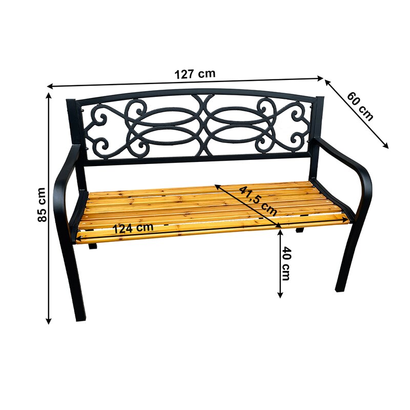 Banca de gradina, neagra / naturala, Rotina new